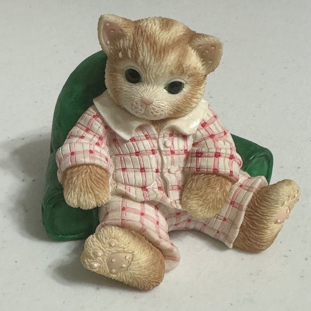 Enesco Calico Kittens I'm Warm Inside And Out Cat Figurine Priscilla Hillman VTG